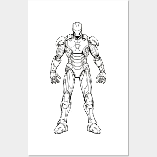 Ironman lineart Wall Art by Drank